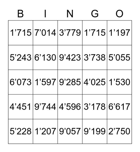 bingo zahlen bis 1000